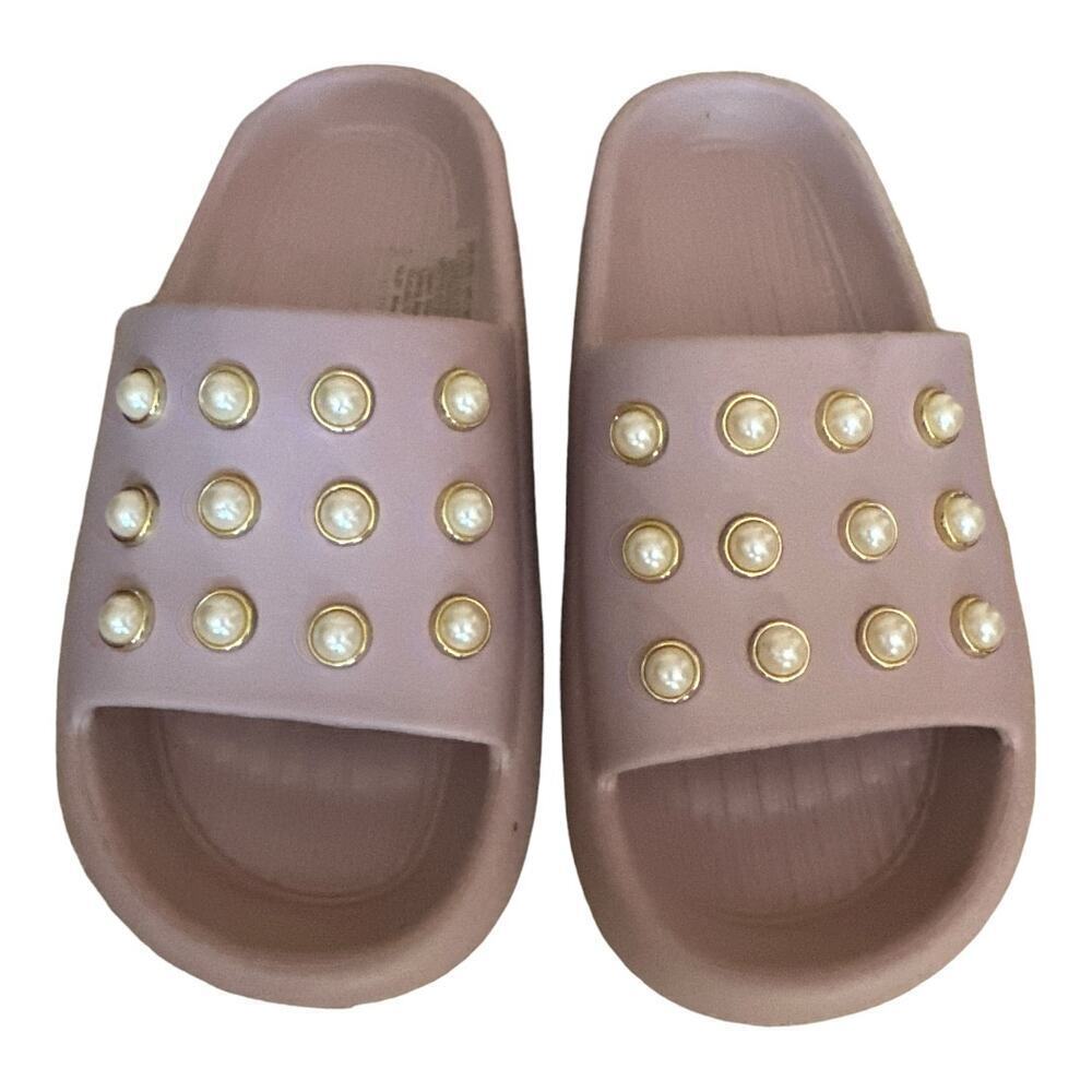 Blush Pink & Pearl Slides Women's Size 38-39 US 7/8